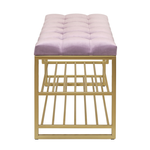 Обувница GARDA PLUS, золотая, Dusty Pink, каретная стяжка, 85*40*52 фото 5