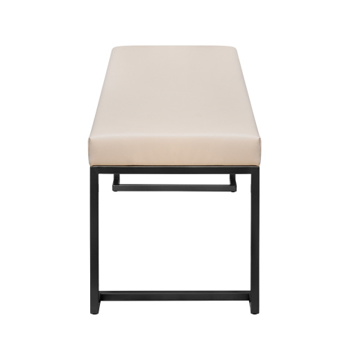 Банкетка OMEGA, черная, экокожа Light Beige, 110*40*45 фото 9