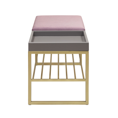 Банкетка RUBY BOX, золотая, Dusty Pink, GreyBox, 85*40*45 фото 3