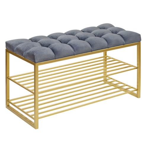 Обувница GARDA, золотая, Mouse Grey, каретная стяжка, 85*40*52 фото 5