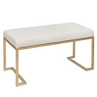 Банкетка OMEGA MINI, золотая, Слоновая кость