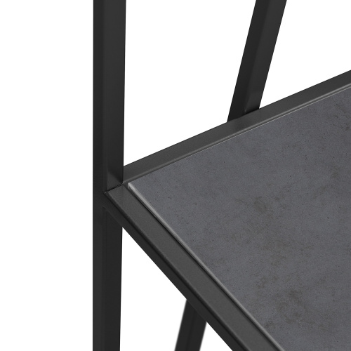 Стеллаж OSLO MINI, черный, ЛДСП Бетон темный, 80*33*171 фото 12