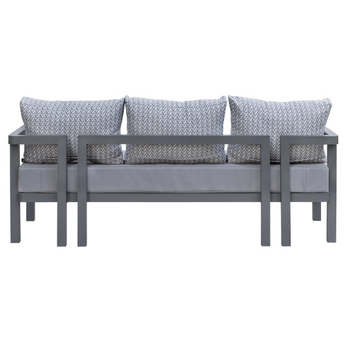 Диван уличный AMALFI, каркас алюминий цвет LAVA, подушки ткань водонепр. Stone фото 9