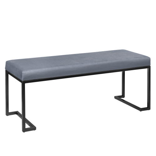 Банкетка OMEGA, черная, Light Blue, 110*40*45