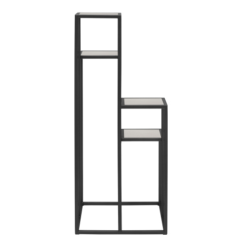 Столик подставка для цветов TORI, под 4 кашпо, черный, столешницы керамика Ivory, 40*40*100 фото 5