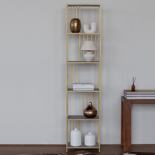 Стеллаж SOHO MINI, золотой, керамика Antracite, 45*30*195