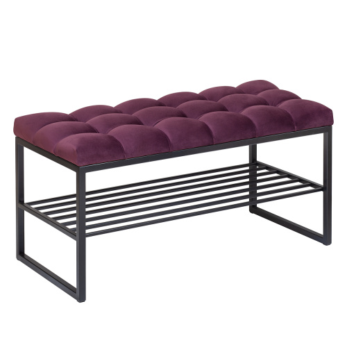 Банкетка RUBY MINI, черная, Marsala, каретная стяжка, 85*40*45 фото 9