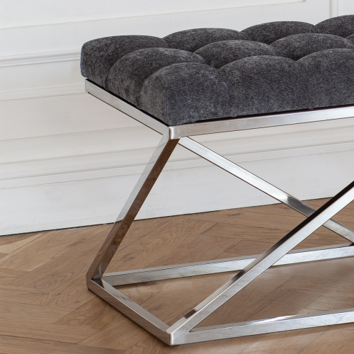 Банкетка ZUMA, н/ж сталь, Steel Grey, каретная стяжка, 110*40*45 фото 3