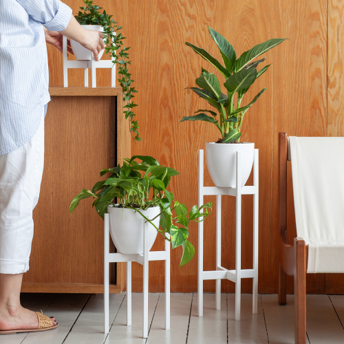 Подставка для цветов Oxalis 40, белая фото 3