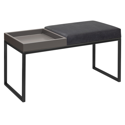 Банкетка ALBA BOX, черная, Mouse Grey, GreyBox, 85*40*45 фото 2