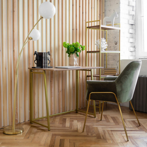 Cтол складной SKANDI, золотой/дуб канзас