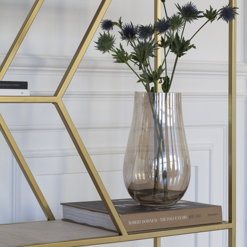 Стеллаж MALTA, золотой, керамика Ivory, 90*30*192 фото 3