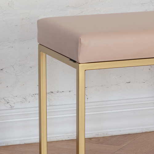 Банкетка ALBA SMART, золотая, экокожа Light Beige, 65*35*45 фото 3