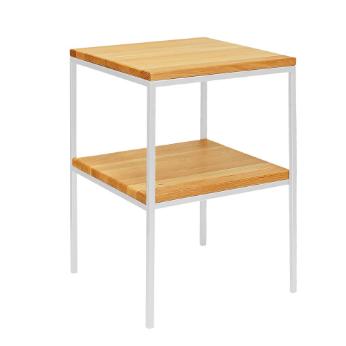 Cтолик журнальный NORMAN, белый/дуб, 40*40*60