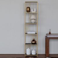 Стеллаж SOHO MINI, золотой, тонированное стекло, 45*30*195