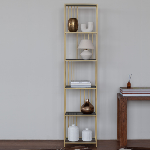 Стеллаж SOHO MINI, золотой, тонированное стекло, 45*30*195