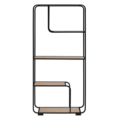 Стеллаж SIENA, черный, ЛДСП Дуб Каселла, 80*30*173 фото 2