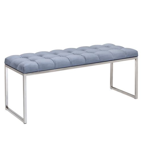 Банкетка ALBA, н/ж сталь, Light Blue, каретная стяжка, 110*40*45 фото 5