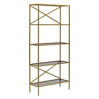 Стеллаж KARIN-800, золотой, тонированное стекло