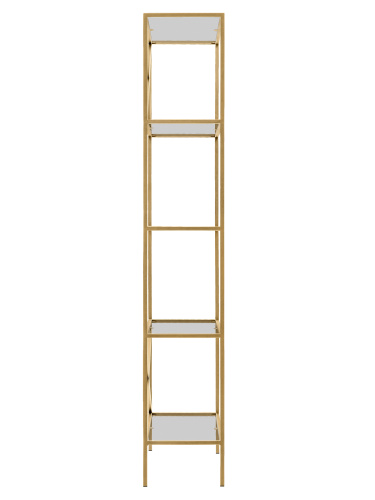Стеллаж KARIN-800, золотой, прозрачное стекло, 80*30*175 фото 5