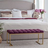 Банкетка OMEGA, золотая, Marsala, каретная стяжка