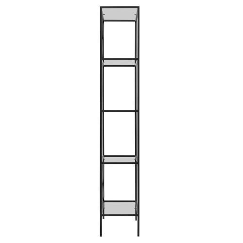 Стеллаж KARIN-800, черный, прозрачное стекло фото 3