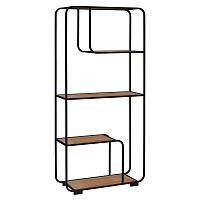 Стеллаж SIENA, черный, ЛДСП Робиния
