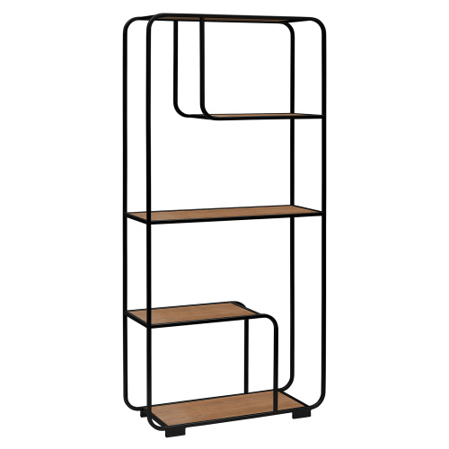 Стеллаж SIENA, черный, ЛДСП Робиния, 80*30*173