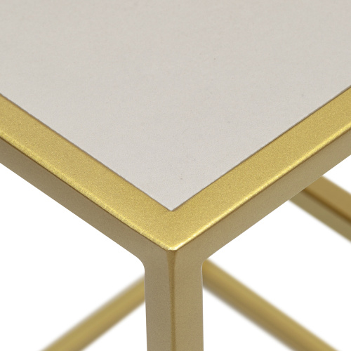 Столик подставка для цветов TORI, под 4 кашпо, золотой, столешницы керамика Ivory, 40*40*100 фото 7