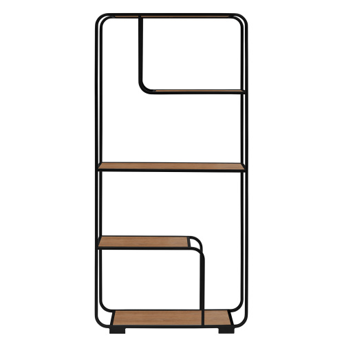 Стеллаж SIENA, черный, ЛДСП Робиния, 80*30*173 фото 2