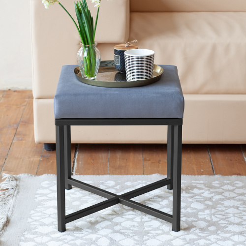 Пуф CRUZ, черный, Light Blue фото 2