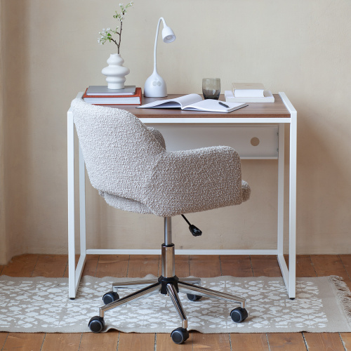 Стол письменный Rimini, белый, ЛДСП Орех, 90*65*75 фото 2