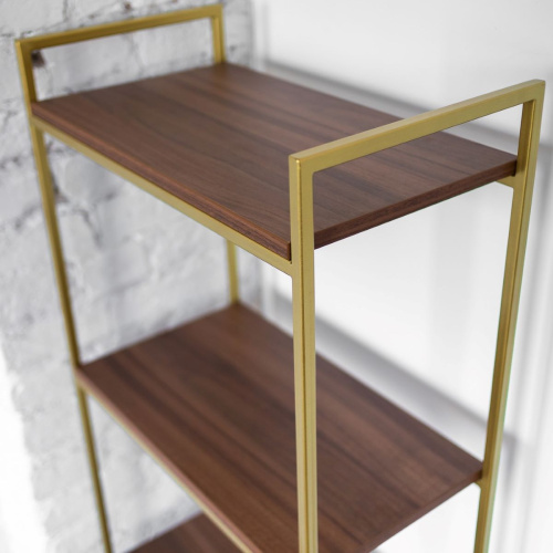 Стеллаж ALTO, золотой, ЛДСП Орех, 55*30*145 фото 7