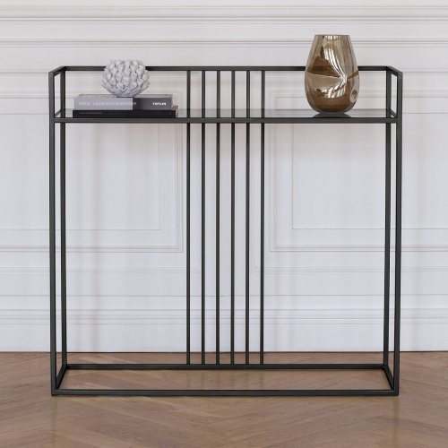 Консоль SOHO, черная, тонированное стекло, 100*35*94 фото 2