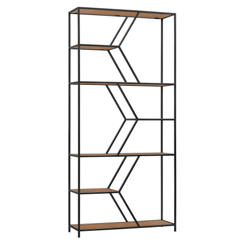 Стеллаж MALTA, черный, ЛДСП Робиния, 90*30*192 фото 7