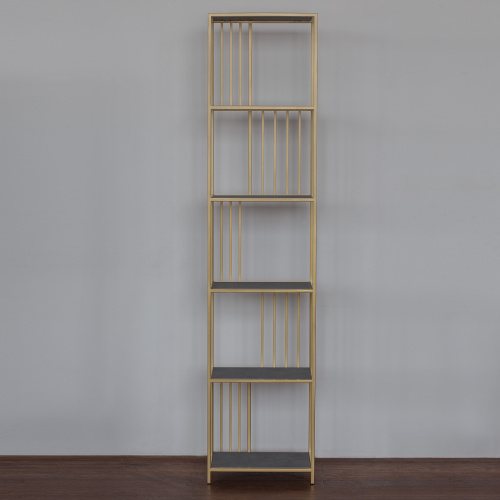 Стеллаж SOHO MINI, золотой, ЛДСП Бетон темный, 45*30*195 фото 6