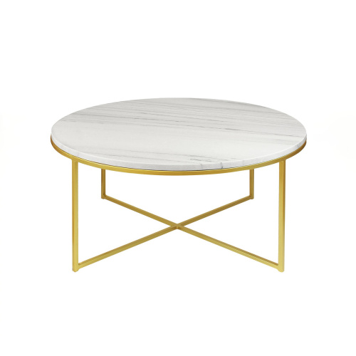 Столик журнальный LUNA, золотой, 90*90*45 фото 3