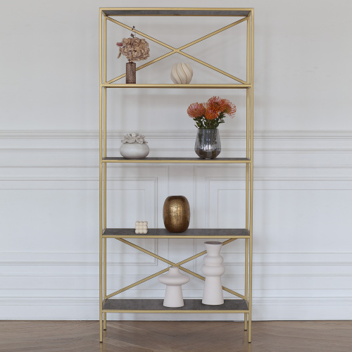 Стеллаж KARIN-800, золотой, керамика антрацит фото 6