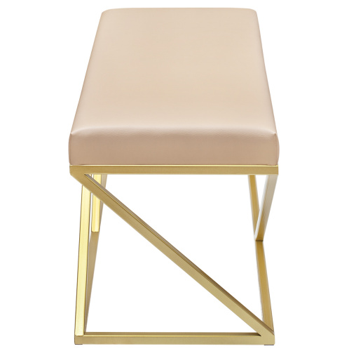 Банкетка ZUMA, золотая, экокожа Light Beige, 110*40*45 фото 3