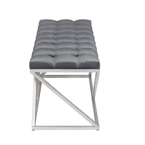 Банкетка ZUMA, н/ж сталь, Mouse Grey, каретная стяжка, 110*40*45 фото 6