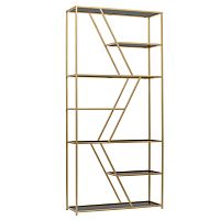Стеллаж ARNETTA, золотой, тонированное стекло