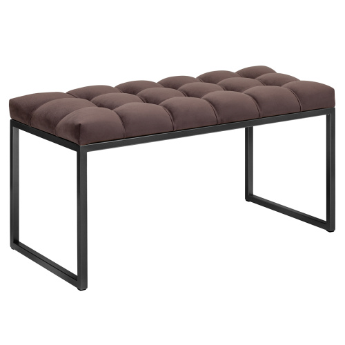 Банкетка ALBA MINI, черная, Kashtan, каретная стяжка, 85*40*45 фото 2