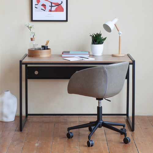 Стол письменный Rimini, черный, ЛДСП Дуб Канзас, 120*65*75 фото 3