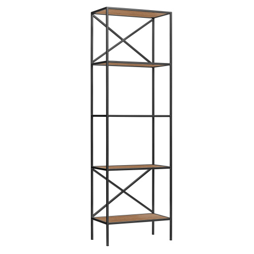 Стеллаж KARIN, черный, ЛДСП Робиния, 55*30*175