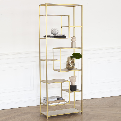 Стеллаж OLIVIA, золотой, керамика слоновая кость фото 4