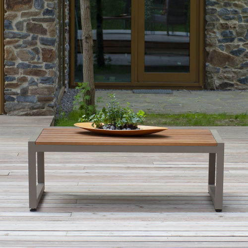 Стол уличный журнальный SANTORINI, алюминий PECAN, дерево