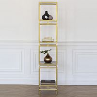 Стеллаж CUBIC-4, золотой, тонированное стекло, 40*40*196,5