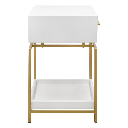 Тумба прикроватная KARIN MINI, золотая, МДФ Snow White фото 2