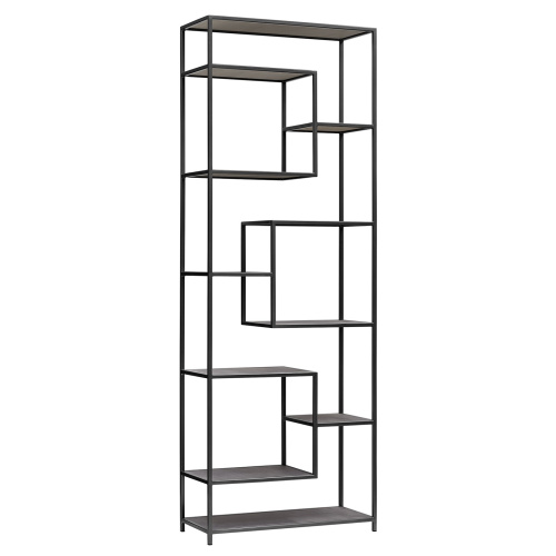 Стеллаж OLIVIA, черный, полки керамика антрацит, 70*30*195,3