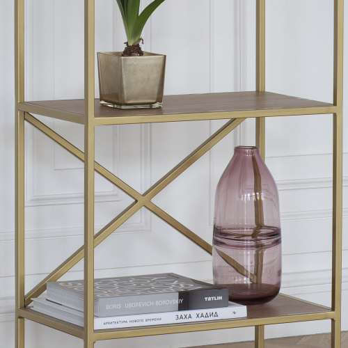 Стеллаж KARIN, золотой, ЛДСП Робиния, 55*30*175 фото 3